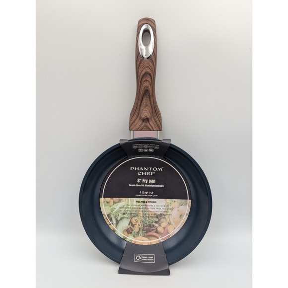 Phantom Chef 8" Dark Blue/Navy Fry Pan Sauté Skillet Ceramic Nonstick Aluminum - Picture 3 of 10